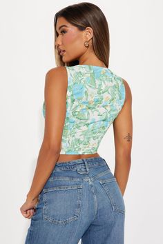 Available In Green/combo. Corset Top Sleeveless Boning Sweetheart Underwire Hook And Eye Front V Hem Abstract Printed Non Stretch Disclaimer: Print Placement May Vary. 100% Polyester Imported | Tropical Feels Corset Top in Green size XS by Fashion Nova Print Placement, Top Sleeveless, Shirts Blouses, Corset Top, Abstract Print, Fashion Nova, Size Medium, Green