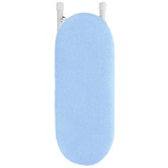 a blue toilet seat cover on a white background