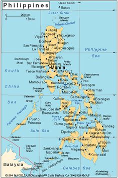 a map of philippines with the capital and major cities