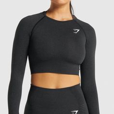 Vital Seamless 2.0 Long Sleeve Crop Top Gymshark Absolutely Love This Top, But Was Too Small For Me! Comfortable, Brand New. Size Xs Tight Fitting Black Gymshark Vital Seamless Long Sleeve, Gym Shark Long Sleeve Crop, Mha Shifting Script, Gym Shark Long Sleeve, Long Sleeve Gym Tops, Mha Shifting, Shifting Script, Christmas Wants, Gymshark Vital Seamless