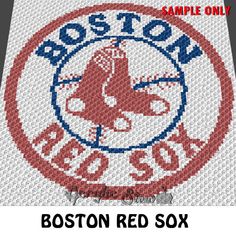 the boston red sox logo is shown in this cross stitch pattern, which has been made with