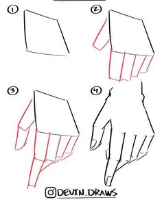 how to draw hands with different angles and directions for each hand, from the top