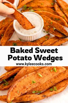 baked sweet potato wedges with dipping sauce