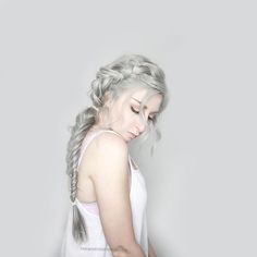 Silver Hair Braids, Braided Bangs Hairstyles, Easy Braids