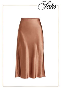 This slip midi-skirt from Vince is crafted of luxe satin with an elasticized waist. Elasticized waist 100% acetate Hand wash Imported SIZE  FIT About 32.5 from shoulder to hem Model measurements: 5'10 tall Model is wearing a US size Small Tan Satin Skirt, Bronze Satin Skirt, Satin Midi Skirt Champagne, Brown Satin Maxi Skirt, Brown Satin Midi Skirt, Satin Slip Skirt, Satin Midi Skirt, Tall Model, Slip Skirt