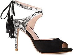 Elevate your style with these stunning Chic Tassel-Embellished Stiletto Heeled Sandals with Sexy Cross Strap Design.These fashionable Heeled Sandals feature a sleek stiletto heel that adds height and sophistication to any outfit.The tassel detailing on the strap adds a fun and playful touch, making these shoes perfect for any event, nights out, or special occasions.Crafted with high-quality materials, these sandals are designed to provide both style and comfort.The adjustable ankle strap ensures Elegant Summer Sandals With Tassels, Chic Ankle Strap Heels With Tassels, Elegant Open Toe Sandals With Tassels, Summer Evening Heels With Tassels, Chic High Heel Tassel Heels, Party Open Toe Sandals With Tassels, Party Open Toe Heels With Tassels, Party Heels With Tassels And Open Toe, Elegant Open Toe Heels With Tassels