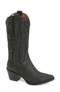 Ornate stitching furthers the rugged Western style of this iconic casual boot. 2 1/4" heel (size 8.5) 12 1/4" shaft; 13 1/2" calf circumference Pull-on style Leather upper and lining/synthetic sole Imported Women's Shoes Knee High Western Boots, Street Style Shoes, Western Boots Women, Pointed Toe Boots, Stylish Boots, Western Boot, Comfortable Sneakers, Shoe Style, Jeffrey Campbell