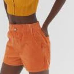 Size Xs Nwt Orange Front And Back Pockets Bdg Pull On Corduroy Mom Shorts Urban Outfitters High Waist Cheap Shorts, Cheap High-waist Shorts From Urban Outfitters, Urban Outfitters High Waist Shorts With Pockets, Urban Outfitters High-waisted Shorts, Urban Outfitters High-waist Summer Shorts, Orange Cotton Shorts, Orange Relaxed Fit Shorts, Acid Wash Shorts, Urban Outfitters Shorts