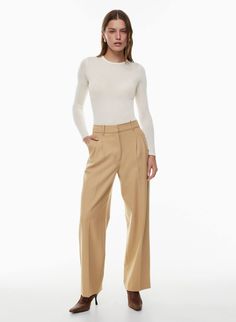 THE EFFORTLESS PANT™ Effortless Pant, Wilfred Pants, Knife Pleats, French Girl Style, New Era Hats, Aritzia Wilfred, Linen Style, Navy And Brown, Twill Pants