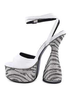 Over the top! The heels are hour glass sky high and embedded with tiny diamante in zebra print, which is sure to leave everyone dazzled.Upper Material: Micro FiberLining Material: PolyurethaneOuter Sole: TPRRound Open ToePlatform Sky High HeelHour Glass High HeelDiamante DetailSlingbackLight CushioningSH2915Material Composition: Micro Fiber Diamond Platform Heels, Rhinestone Platform Heels, Silver Platform Heels In Synthetic Material, High Heel Zebra Print Party Heels, Mom Beauty, Black Open-heel Sandals With Spikes, Wrap Shoes, Novelty Socks, Fashion Socks