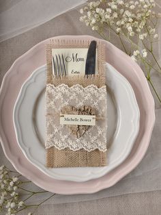 Burlap Table Decorations, Burlap Silverware Holder, Wedding Table Set, Rustic Place Cards, Rustic Wedding Menu, Wedding Table Menus, Rustic Wedding Table Decor, Deco Champetre, Silverware Holder