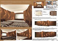 an architectural rendering of a theater with rows of seats