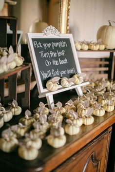 pumpkins are on display in front of a sign that says pick your pumpkin try the best on the back