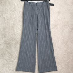 Beautiful And Professional Gray Banana Republic Pants. Size 2. Wide Leg, Ryan Fit. Cuffed. New With Tag. Wool Striped Wide Leg Stretch Pants, Striped Stretch Wide Leg Pants, Striped Stretch Wide-leg Pants, Striped Stretch Trousers, Stretch Striped Trousers, Striped Fitted Wide-leg Bottoms, Striped Fitted Wide-leg Pants, Fitted Striped Wide-leg Pants, Striped Stretch Straight Leg Pants