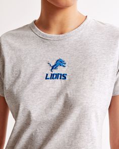 NFL Short-Sleeve Detroit Lions Graphic Skimming Tee | NFL NFL | Abercrombie.com Wishlist 2024, Detroit Lions, Dear Santa, Women's Tops, Crew Neckline, Abercrombie Fitch, Womens Tees, Short Sleeve Tee, Lion