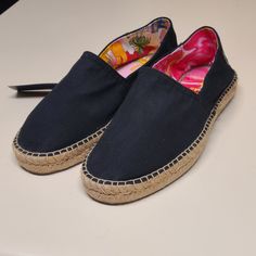 Ralph Lauren Polo Cevio Espadrille Slip On Loafers. Features Black Canvas Upper With Embroidered Horsemen And Woven Espadrille Soles. Size 7 1/2, Brand New With Tags. Black Slip-on Espadrilles With Rubber Sole, Black Slip-ons With Woven Sole And Round Toe, Comfortable Black Slip-on Espadrilles, Black Slip-on Casual Espadrilles, Casual Flat Heel Espadrilles For Workwear, Casual Closed Toe Espadrilles For Work, Casual Black Slip-on Espadrilles, Black Espadrilles With Leather Sole For Spring, Black Leather Sole Espadrilles For Spring