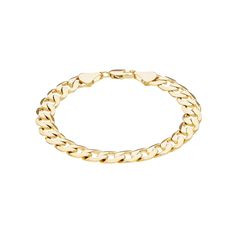 Sleek and stylish, this 14k gold plated curb chain bracelet perfectly complements your handsome look. Sleek and stylish, this 14k gold plated curb chain bracelet perfectly complements your handsome look. Click on this JEWELRY & WATCHES GUIDE to learn about fit, styles, materials and more!Gift Givers: This item ships in its original packaging. If intended as a gift, the packaging may reveal the contents.Length: 8.75 in.Width: 9.5 mmClasp: lobster-clawMetal: brassFinish: polishedPlating: 14k goldPackaging: boxed Size: 8.5". Color: Gold Tone. Gender: male. Age Group: adult. Formal Gold-tone Curb Chain Bracelet, Gold-tone Curb Chain Bracelet Gold-plated, Gold-tone Curb Chain Bracelet, Gold Plated, Classic Gold Cuban Link Bracelet, Tarnish Resistant, Your Handsome, Adjustable Gold Cuban Link Bracelet, Tarnish Resistant, Curb Chain Bracelet, Curb Chain, Chains Jewelry