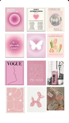 some pink and white cards are arranged in a square pattern with the words, i love you