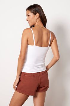 Perfect alone or as a layering piece, the Rory So Smooth Cami by EVEREVE will be your new favorite essential. This versatile tank features adjustable straps and a lined, fitted silhouette in smoothing nylon-blend fabric. Tuck into jeans or shorts, or wear it under your favorite jackets, blazers, and vests. | EVEREVE Women's Rory So Smooth Cami Top, Size XL, White Casual Camisole With Built-in Bra And Wide Straps, Summer Camisole With Wide Straps, Bra Friendly, Summer Bra-friendly Camisole With Wide Straps, Spring Stretch Tops With Wide Straps, Spring Tops With Wide Straps And Stretch, Spring Tops With Wide Straps For Everyday, Spring Everyday Tops With Wide Straps, Versatile Fitted Tops With Wide Straps, White Camisole With Wide Adjustable Straps