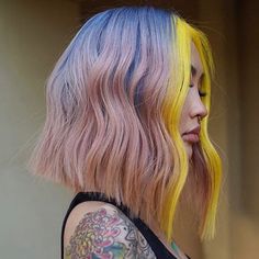 Wavy Bob Haircuts, Wavy Bob Hairstyles, Hair Advice, Colorful Hair, Rainbow Hair