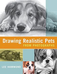 the book drawing realistic pets from photographs by lee hammond, with pictures of dogs and cats