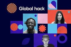 two people are smiling and one is wearing a hat with the words global hack on it