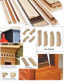 the instructions for building a fireplace surround with woodworking tools and materials to make it look like