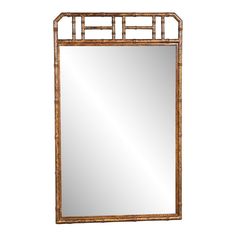 a mirror that is made out of bamboo