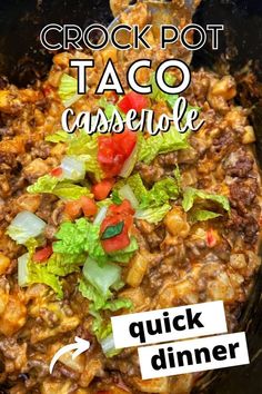 the crock pot taco casserole has been cooked and is ready to be eaten