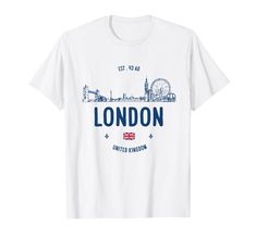 the london skyline t - shirt is shown in white