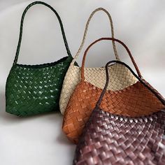 ✨ Elevate Your Style with this stunning Handmade Leather Woven Tote Bag! Whether you're heading to the beach or stepping out for a casual day, this bag is your perfect companion. Made from soft cowhide leather, it offers a luxurious feel while remaining durable for everyday use. Its retro design and woven texture add a touch of vintage charm, making it an essential accessory for any wardrobe. 📐 Dimensions: Bag Size: 30 cm (11.8") Length x 18 cm (7") Height x 10 cm (4") Width (Not Including Strap) Strap Size: 27 cm (10.7") 🎨 Available Colors: Pearl White: A timeless and elegant choice. Brown: Rich and warm, perfect for any outfit. Coffee: A deep, earthy tone for a sophisticated look. Green: Vibrant and unique, for those who love to stand out. 🌟 Key Features: Cowhide Leather: Crafted from Vacation Woven Leather Pouch Shoulder Bag, Woven Leather Pouch Shoulder Bag For Vacation, Everyday Use Woven Leather Pouch Straw Bag, Natural Woven Leather Pouch Bag, Eco-friendly Brown Woven Leather Shoulder Bag, Natural Color Woven Leather Pouch Bag, Handmade Leather Beach Bag, Handmade Leather Shoulder Bag For Beach, Leather Satchel Shoulder Bag For Beach