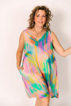 Meet the new summer swing dress! This easy, breezy summer dress is perfect for all occasions - festivals, BBQ's, brunch, and more! Made with a super lightweight breathable fabric, this dress will help you stay cool and cute. Made in our exclusive fringe + co prints, these dresses are one of a kind! And the best part? They have pockets! Multicolor Print Beachwear Dress For Summer, Multicolor Print Summer Beachwear Dress, Multicolor Print Summer Beach Dresses, Multicolor Print Maxi Dress For Summer, Multicolor Print Summer Maxi Dress, Summer Style Multicolor Print Maxi Dress, Summer Midi Dress With Multicolor Print, Casual Multicolor Print Midi Dress For Summer, Casual Multicolor Print Summer Midi Dress