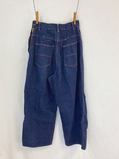 "50s \"Ranch Craft\" side zip jeans featuring; ~ a super high waisted cut 1 1/2 inch wide waistband belt loops zips at the side with a metal \"Talon\" zipper zipper topped with brass snap marked \"Ranch Craft\" pockets at hip and seat orange top stitching leg is fairly wide and straight ~ of what feels like a mid weight, 100% cotton denim in a dark blue ~ these have no labels or tags, and HAVE BEEN TAKEN IN ... they have darts in the back at the waist and may have been hemmed, the work is nicely Side Zip Jeans, Bottle Blonde, High Waist Denim, Orange Top, Blue Jean Shorts, Womens Jeans, High Waisted Shorts Denim, Zipper Top, Wide Waistband