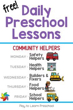 a poster with the words daily preschool lessons