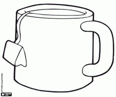 a drawing of a mug with a handle