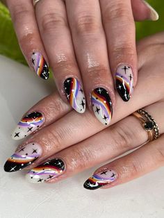 Sammi Jefcoate Nails, Bowie Nails, Hairstylist Nails, Retro Nail Art, Eye Nail Art, Gelish Nails, Vibrant Nails