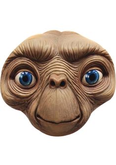 an image of a monkey mask with blue eyes