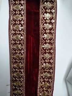 Red velvet heavy handwork stole(dupatta) for men sherwani handmade men sherwani dupatta measurement- length 250 cm width- 60 cm material- velvet/red colour look- traditional & ethnic look package content- one piece of sherwani dupatta (stole) care- dry clean only Stole For Men, Sherwani For Wedding, Men Sherwani, Velvet Dupatta, Marriage Anniversary, Ethnic Looks, Cream Shoes, Wedding Shawl, Embroidery Motifs