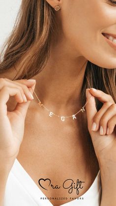 A gorgeous hanging initials necklace for yourself or someone special! Our Dangle Name Letter Necklace features up to seven letters, each with its own meaning or as a full word. Perfect for celebrating love, family, or friends, this choker looks delightful on its own and is just perfect for pairing with other jewelry. This necklace can be customized with any letter of your choice. Customizable Letter Jewelry, Custom Name Initial Necklace For Birthday, Custom Name Pendant Charm Necklace, Custom Name Necklace As A Gift, Dainty Initial Necklace Perfect For Mom, Personalized Initial Necklace For Birthday, Customizable Charm Necklaces For Personalized Gifts, Initials Jewelry For Birthday, Birthday Necklace With Initial Pendant And Names