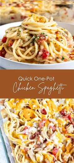 Quick One-Pot Chicken Spaghetti – Yummy and fully One Pot Chicken Spaghetti, Creamy Chicken Spaghetti, Chicken Spaghetti Casserole, Chicken Spaghetti Recipes, Leftover Rotisserie, Leftover Rotisserie Chicken, One Pot Chicken, Chicken Spaghetti, Rotisserie Chicken Recipes