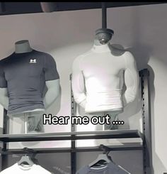 two mannequins are standing next to each other