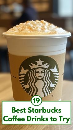 A warm Starbucks coffee topped with fluffy whipped cream and a sprinkle of cinnamon in a classic to-go cup with a cardboard sleeve. This creamy and aromatic drink is ideal for coffee lovers searching for smooth and flavorful options to enjoy on the go. Perfect for cozy and satisfying moments.