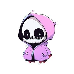 a cartoon character wearing a pink and black hoodie