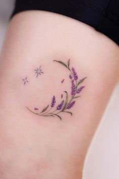 30+ Perfect Lavender Tattoo Design Ideas Lavender Tattoo Design, Purple Flower Tattoos, Korean Aesthetics, Phoenix Tattoo Feminine, Korean Tattoo, Pagan Tattoo, Purple Tattoos, Korean Tattoo Artist