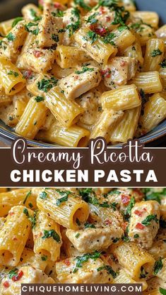 this creamy ricotta chicken pasta is the perfect meal to make for lunch or dinner