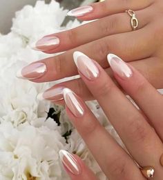 Classic Bride Nails, Wedding Nails Almond Shape Bride, Wedding Almond Nails For Bride, Summery Nails, Basic Nails, Glow Nails, Waste Of Time, Classic Nails, Bridal Nails