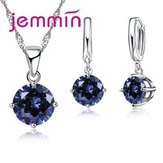 8 Colour AAA Crystal 925 Sterling Silver Pendants Earring Necklace Set Women Girls Party Four-Claw Cheap Necklaces, Crystal Pendant Necklace, Silver Jewellery Sets, Fashion Jewelry Sets, Sterling Silver Necklace Pendants, Crystal Necklace Pendant, Silver Pendants, Wedding Jewelry Sets, Silver Pendant Necklace