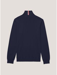 Tommy Hilfiger men's sweater. Our classic mockneck sweater in fine gauge, pure cotton knit. A bestseller year after year. Part of our Adaptive Collection, designed for ease of dressing in classic Tommy style.  Material: 100% Better Cotton Initiative (bci) Cotton. Classic Funnel Neck Turtleneck With Ribbed Collar, Classic Turtleneck With Ribbed Collar, Classic Polo Sweater With Half-zip And Ribbed Collar, Classic Half-zip Polo Sweater With Ribbed Collar, Classic Turtleneck Sweater With Ribbed Collar, Classic Funnel Neck Sweater, Classic Half-zip Sweater With Ribbed Collar, Classic Sweater With Funnel Neck And Ribbed Cuffs, Classic Funnel Neck Sweater With Ribbed Cuffs