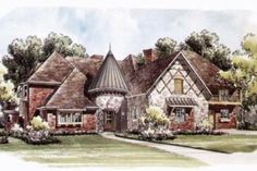 this is an artist's rendering of these tudor - style house plans for homes