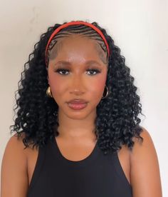 Most Trending Hairstyles, Half Braid Half Curly Natural Hair, Natural Hairstyles Big Forehead, Cute Simple Cornrows For Black Women, Cornrow Knotless Braids Hairstyles, Cornrow Sew In, Hair Looks Braids, Cornrow Curly Ponytail